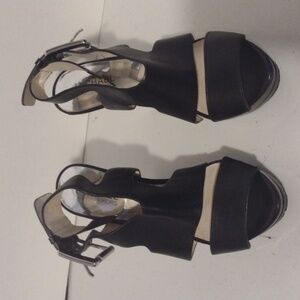 Michael Michael Kors Black Chunky Stiletto High Heels size 6 leather